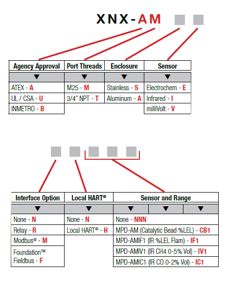XNX Order Information Matrix