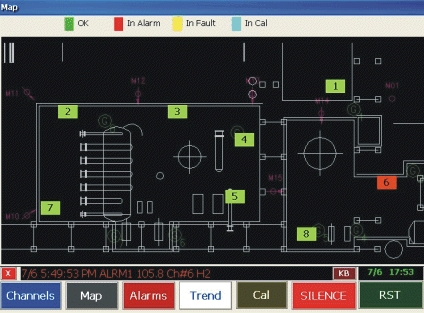 Map shows detector location