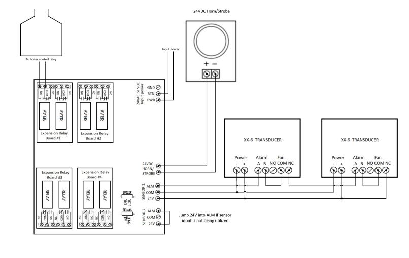 Macurco GBC Gas Boiler controller Wiring Diagram using 1 sensor input