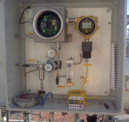 Internal parts of a GDS-68 Methane stream monitor